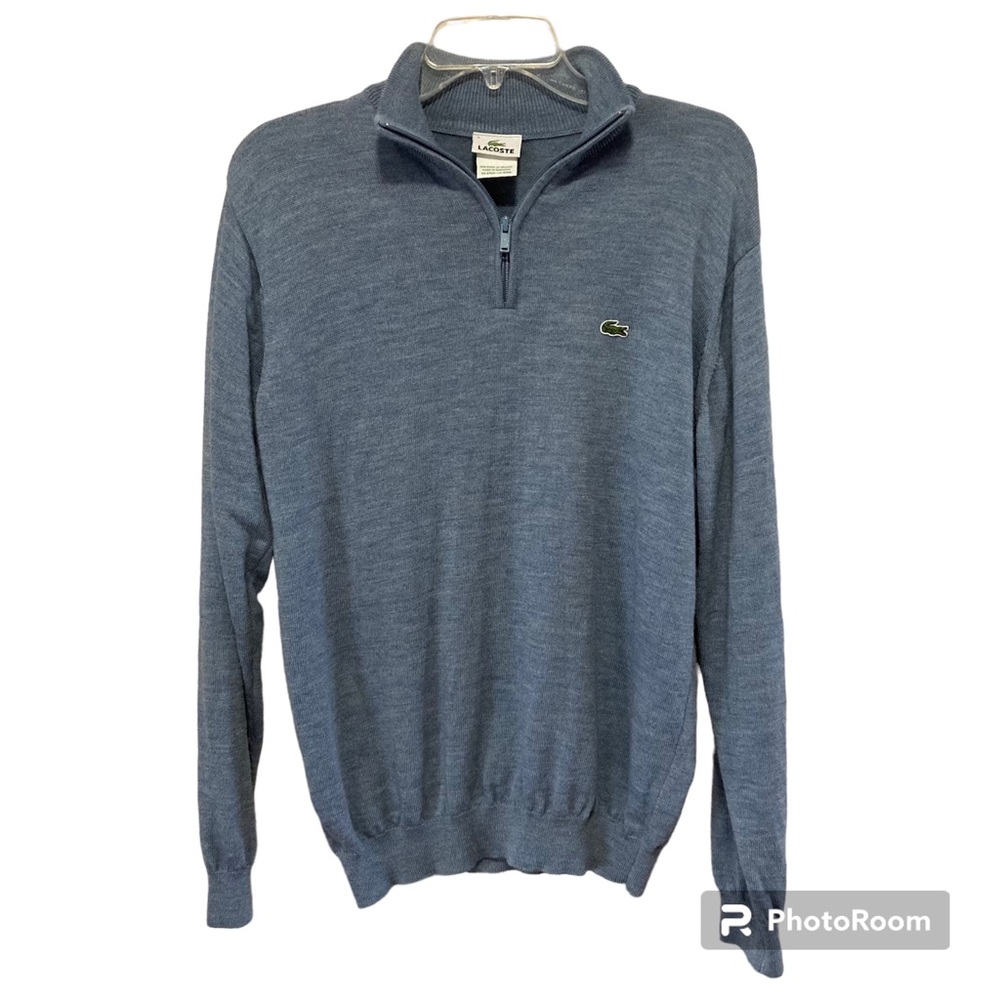 Men’s Lacoste Half Zip Wool Sweater Size 4